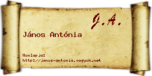 János Antónia névjegykártya